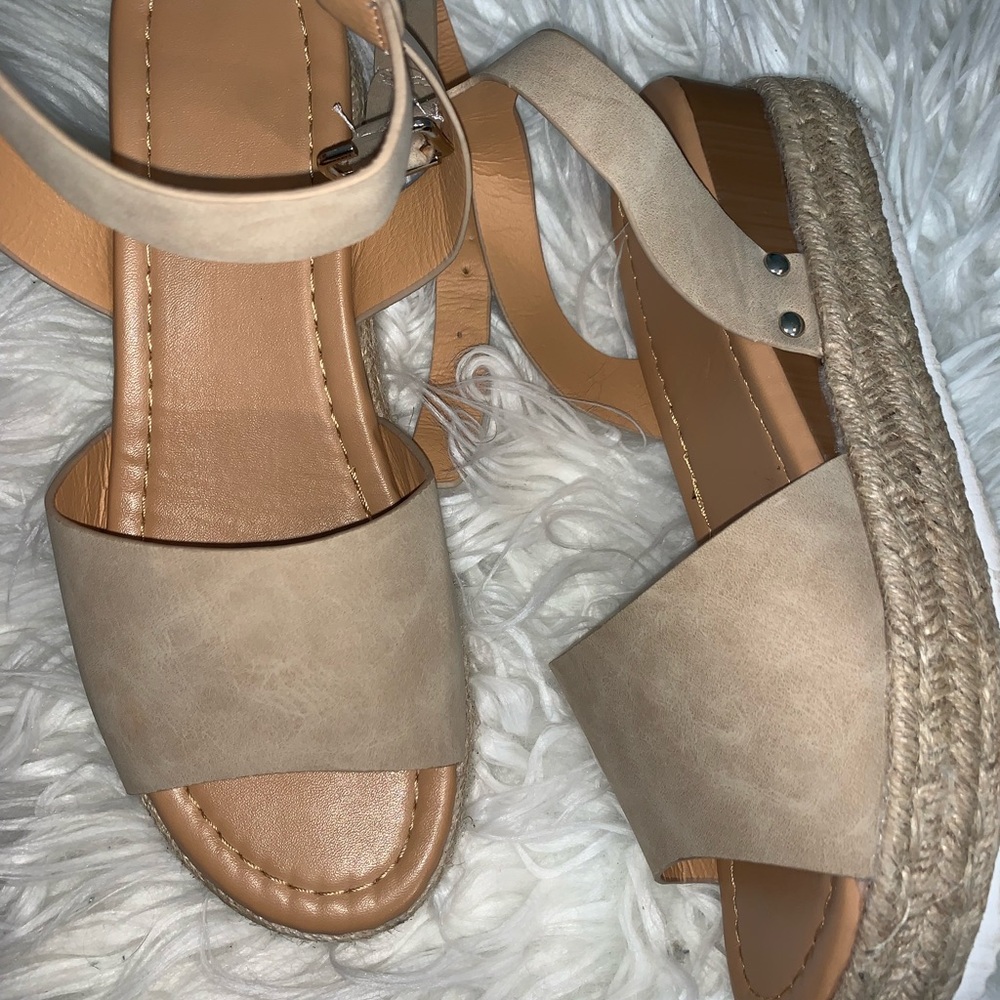 Nude platform sandals